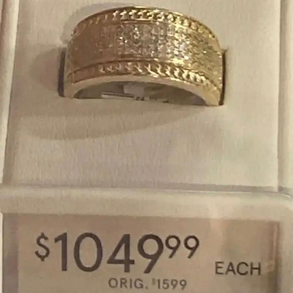 MENS 1/2 CARAT DIAMOND GOLD RING 10K